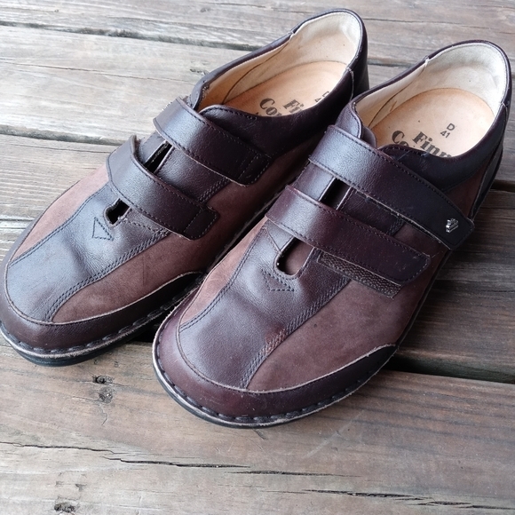 Finn Comfort brown leather 2 hook & loop straps Made in Germany Mens 41D. US 8 - Picture 1 of 9